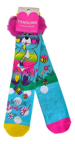 Medias Calcetines 3d Animadas Para Nenes Y Nenas Amarillo Oso Y Abejita Unico