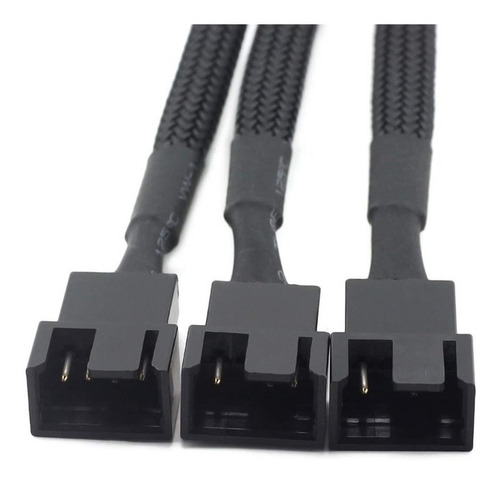 Cable Pwm Adaptador Cpu 4 Pin Tx4 26cm 1 A 3 Vías Ventilador Color Negro