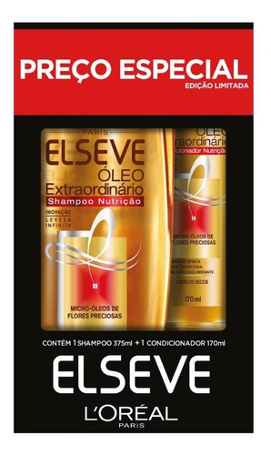Kit Elseve Shampoo 375ml Condicionador 170ml Óleo Extraord