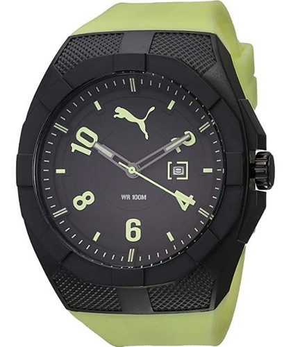 Reloj Hombre Caballero Silico Negro Verde Puma Orig Análogo 