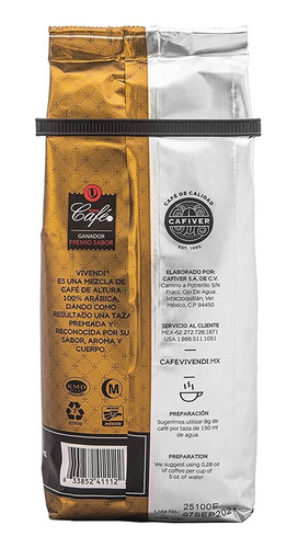 Café Vivendi Tostado En Grano 340g