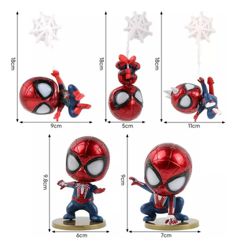Spider-man Doll Spiderman Desktop Car Ornaments 5 Pcs