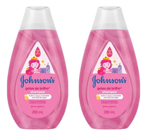 Shampoo Johnsons 200ml Gotas De Brilho - Kit 2un
