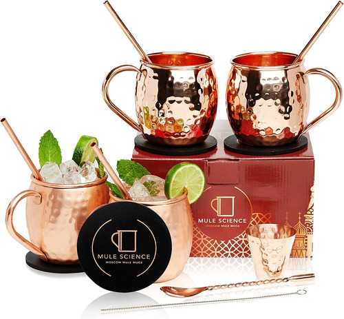 [set De Regalo] Mule Science Moscow Mule Mugs Set De 4 (1...