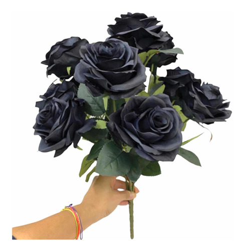 Buquê Flores Artificial No Cor Preto Com 10 Flores E Plantas | Parcelamento  sem juros