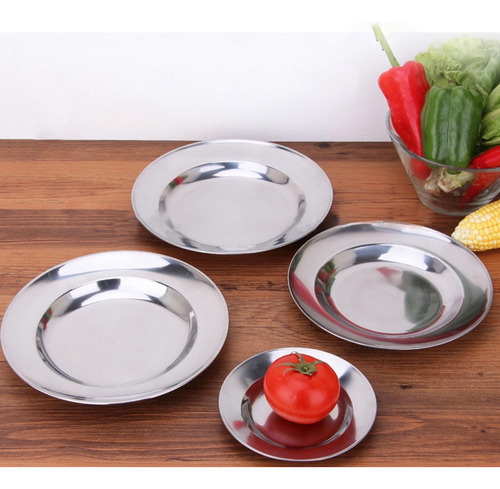 (14 #mold) De 6 Prácticos Platos De Acero Para Cocinar Colle