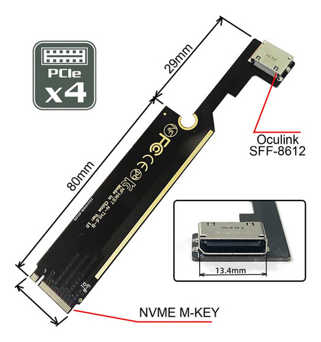 Cablecc Pci-e 3.0 M.2 M-key A Oculink Sff-8612 Blwpb