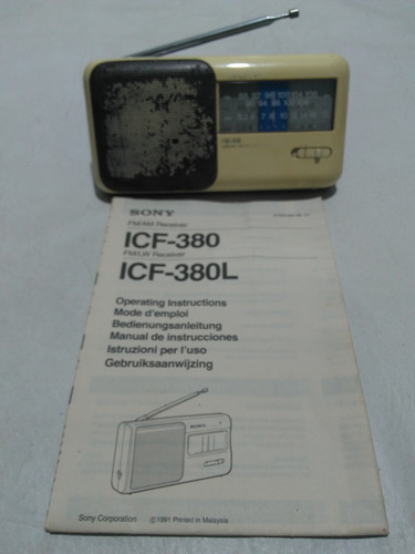 Radio Sony Icf 350w Funcionando C/detalles Esteticos Crema (Usado)