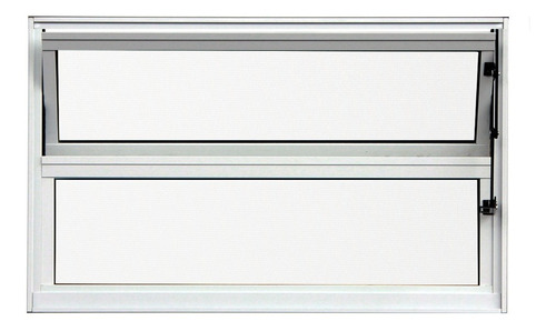 Imagem 1 de 5 de Vitro Basculante Alumínio Branco 40x80cm - C/ Vidros 3mm