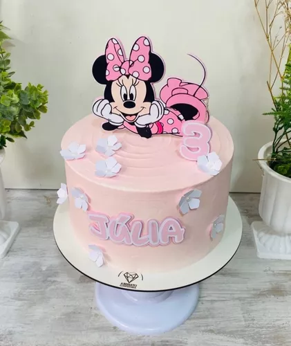 Topo De Bolo, Mesversario, Topper Personalizado Minnie