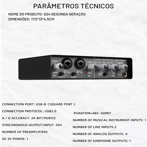 Interface De Áudio Usb Teyun Q16 Nf + Garantia + Placa Áudio