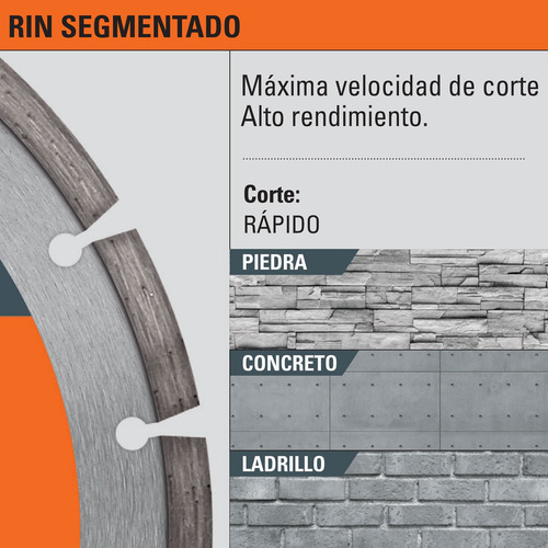 Disco De Diamante, Rin Segmentado, 7', Pretul