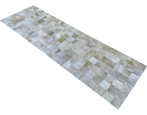 Tapete De Couro Bege Claro 0,70x2,30 Sem Borda Peça 10x10cm