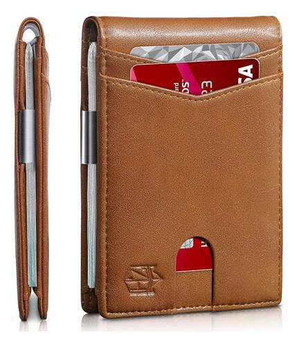 Zitahli Slim Wallet Para Hombres-cuero Money Clip Mens Walle