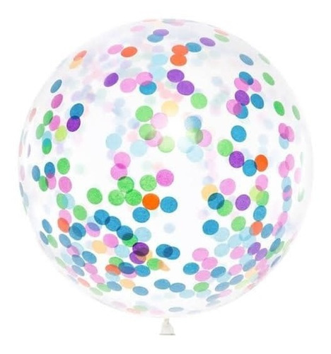 Globo Gigante De Latex Transparente Con Confetti  91 Cm