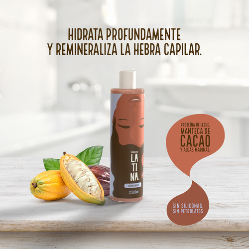 Shampoo Cacao Latina 300ml Metodo Curly