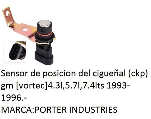 Sensor Cigueñal Blazer 1995/2005 Escalade 1999/2000 Su1207