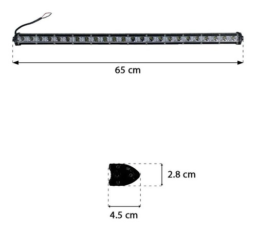 Barra Ultra Slim 24 Leds 64,5 Cm Spot Off Road Cuatriciclos