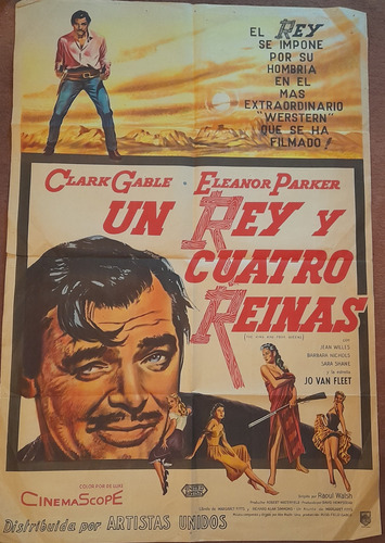 Afiches De Cine Un Rey Y Cuatro Reinas - Clark Gable (Usado)