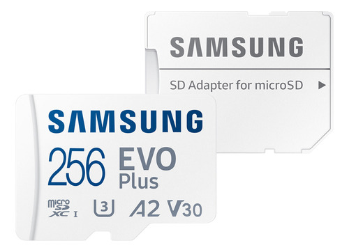Cartão Memória Samsung 256gb Evo Plus 160mbs U3 A2 V30 com adptador
