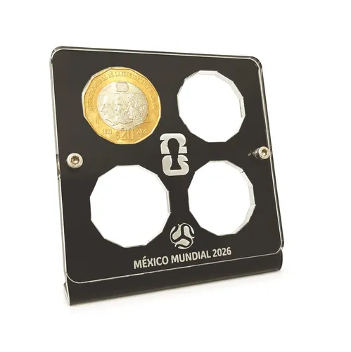 Exhibidor Portamonedas Del Mundial Acrílico Negro/transparente 3mm