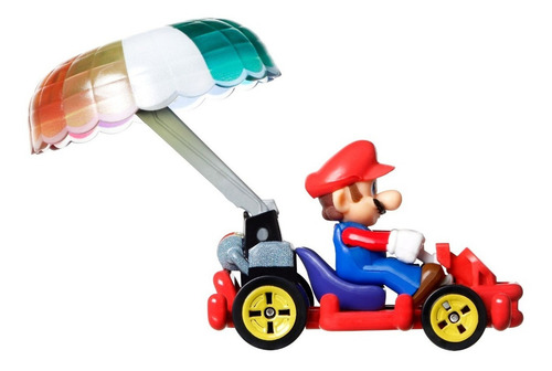 Hot Wheels Mario Pipe Frame Parachute Vehículo De Juguete Color Rojo