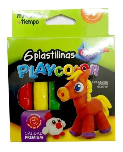 Plastilinas Playcolor X 6 Colores Bulto X 120 Cajitas