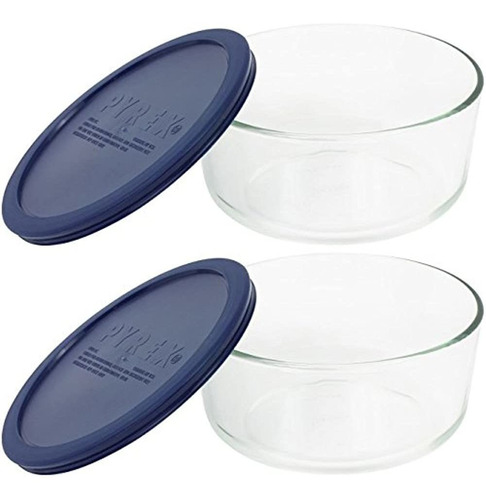 Pyrex Storage - Plato Redondo Para 4 Tazas Con Tapa De Plást