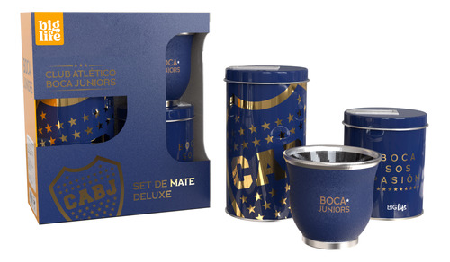 Set De Mate Deluxe Boca Juniors Big Life Licencia Oficial