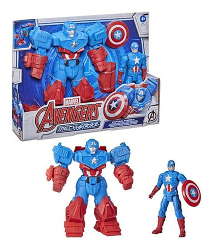 Figura Marvel Avengers Mech Strike - Capitán América 4+