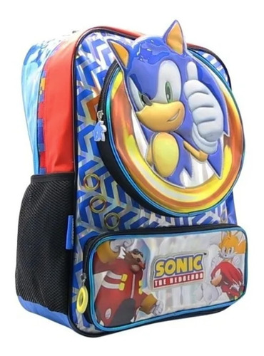 Mochila Sonic The Hedgehog Escolares Primaria Premium Unicas Color Negro