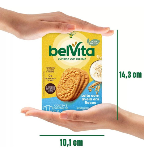 Biscoito Integral Belvita Leite E Aveia Kit 3 Caixas 75g