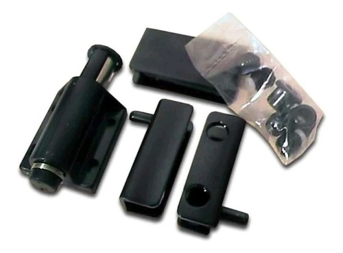 1 Set Bisagra Puerta Vidrio Reten Negro Kit Instalación