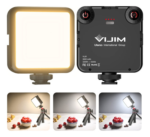 Vijim Vl81 - Luz De Video Led, Luz De Cámara Con 3 Zapata .