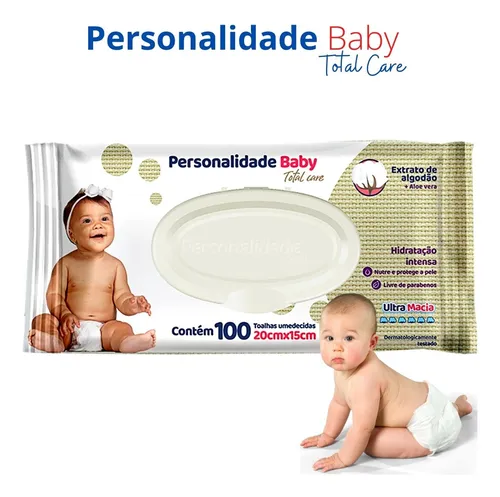 Toalha Umedecida Personalidade Pacote 100 Unidades Com Tampa