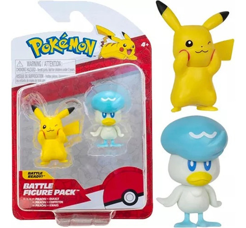 Figura Pokemon Pack Set X2 Pikachu + Quaxly Muñecos Juguetes