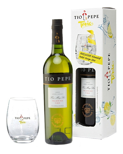 Pack Jerez Tio Pepe 750ml + Vaso Original 