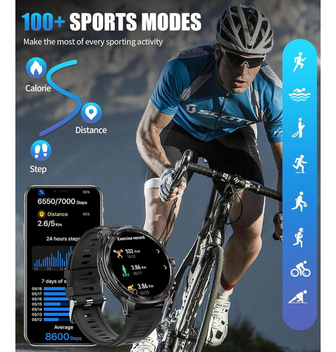 Reloj Inteligente Hirreo Fv13 Con Pantalla 4.7cm Y Linterna