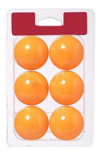Imagem 1 de 2 de 6 Bolas Tênis De Mesa Blister 40mm Laranja Ping Pong