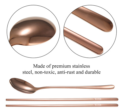 Juego De Palillos Spoon 304 De Acero Inoxidable, Estilo Core
