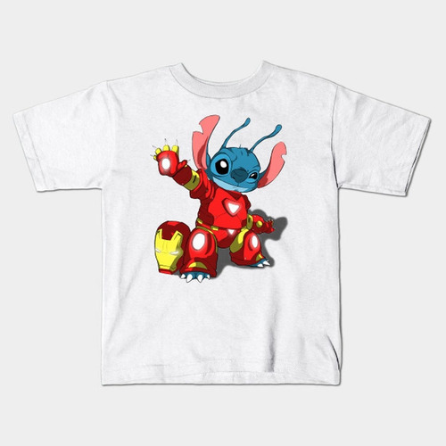 Remera Blanca Bichos Niño Niña Adultos Stitch B 8