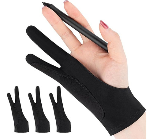 Guantes Negros Tableta Gráfica Dibujo Reduce Fricción Sudor