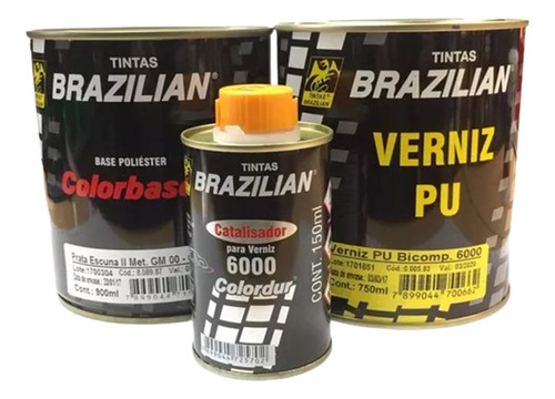 Pintura Base Poliester Plata Escuna + Barniz General Motors