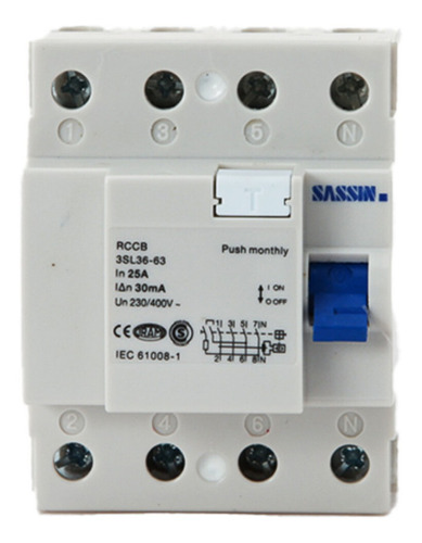 Diferencial Tetrapolar 30ma Sassin - 25a