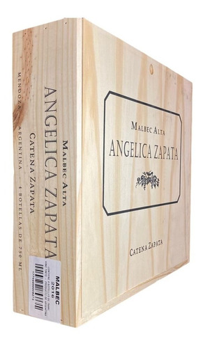 Estuche Madera X 4 Vinos Angelica Zapata Malbec Año 2019