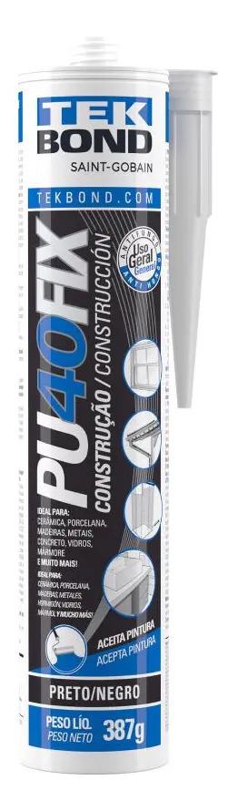 Selante de poliuretano Tekbond Selante PU preto en cartucho
