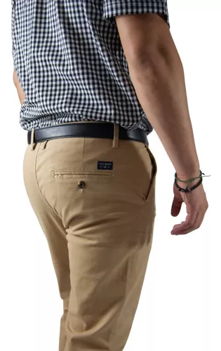 Pantalón+camisa+cinturon Casual Para Hombre Outfit Completo