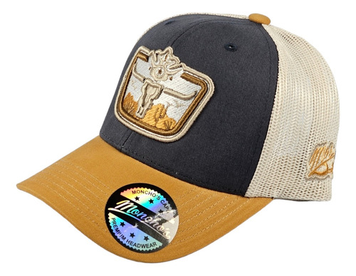 Gorra Vaquera Malla Bordado 3d Craneo Desierto Monchos Caps