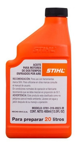 Aceite Sintético P/motor 2 Tiempos 400ml (13.5 Oz) Sthl512