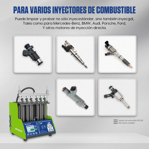 Gdi EFI FSI Laboratorio De Inyectores Limpiador Tina De Ultrasonido 2000ML 6 Inyectores 127V Con Pantalla a color TFT de 3,2 pulgadas Mrcartool V310